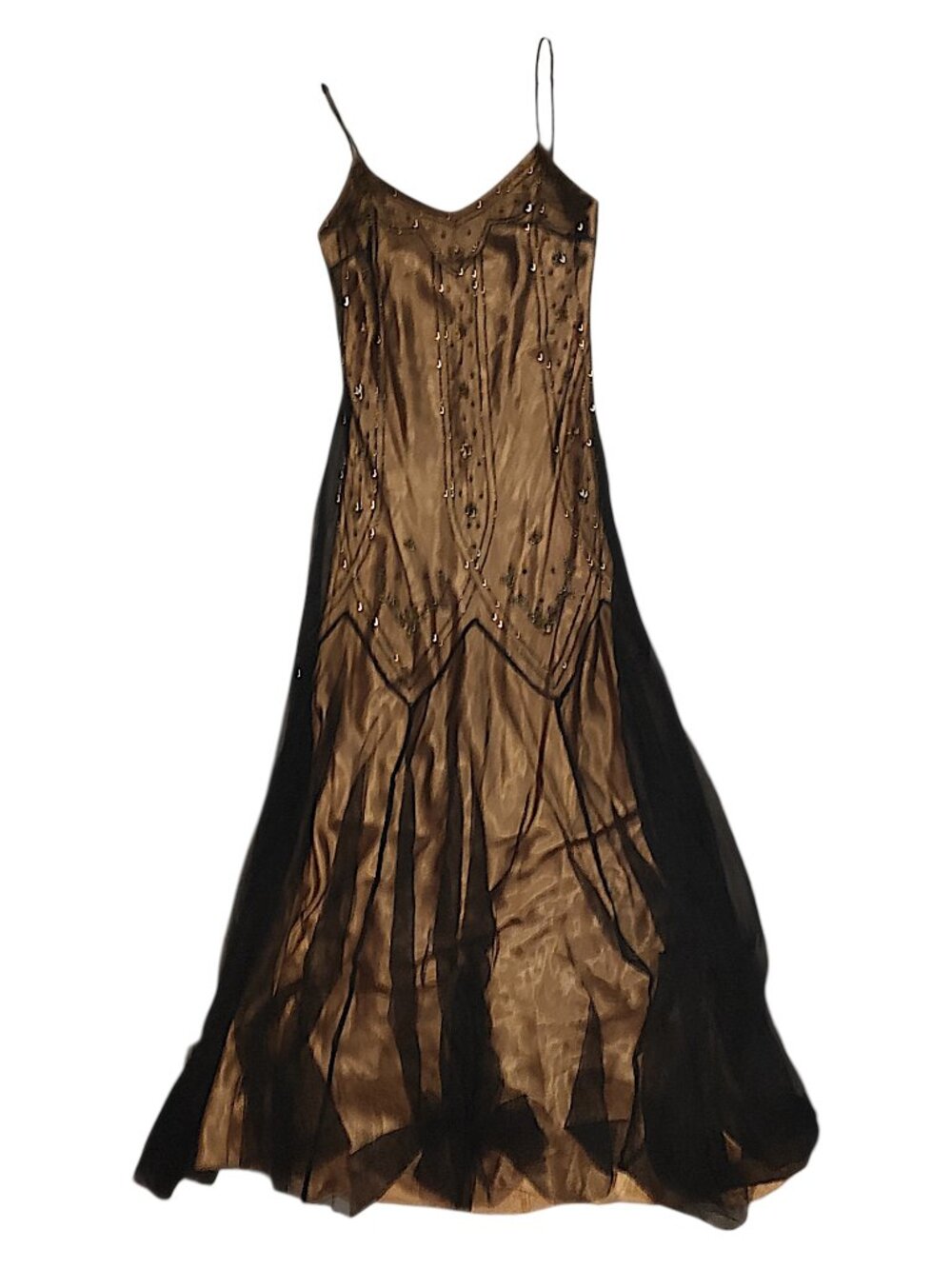 DJ Nights by Laura Ryner Vintage Formal Beaded Gown RN# 97495 Size 9/10 (Medium)